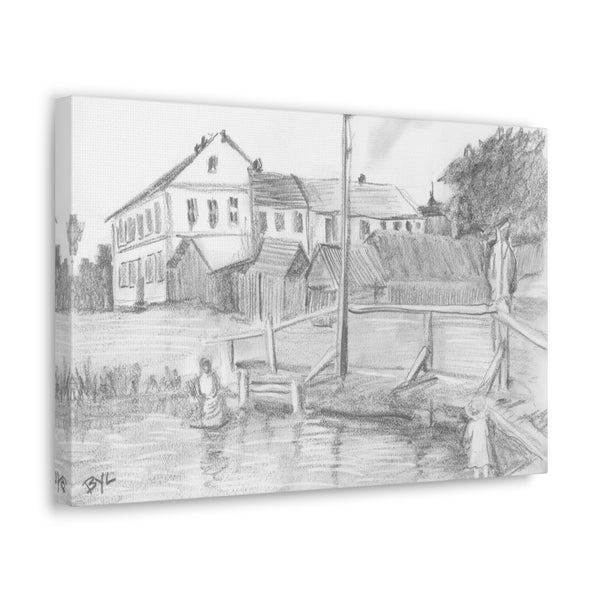 Shtetl at the River | Canvas