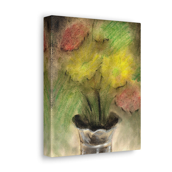 Flowers in Silver Vase | Canvas