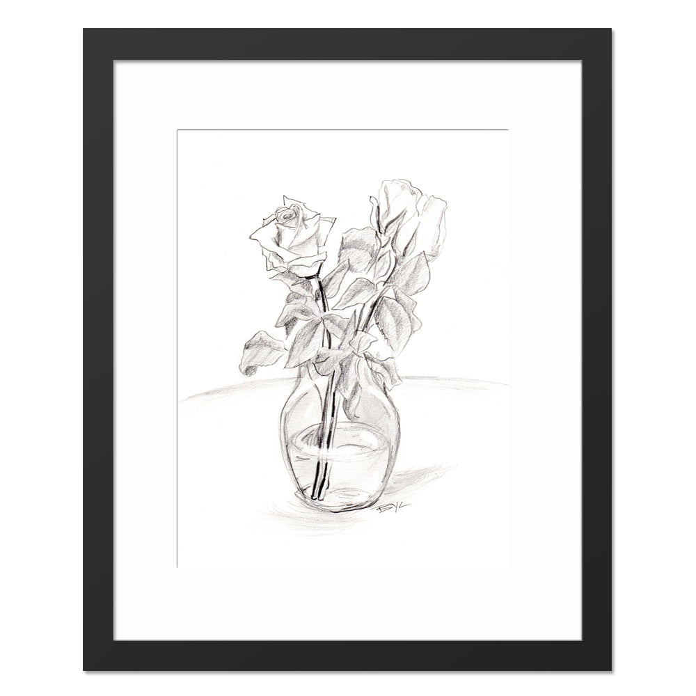 Roses in Glass Vase