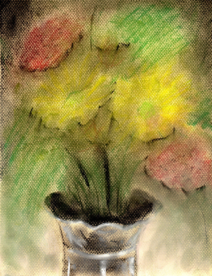 Flowers in Silver Vase